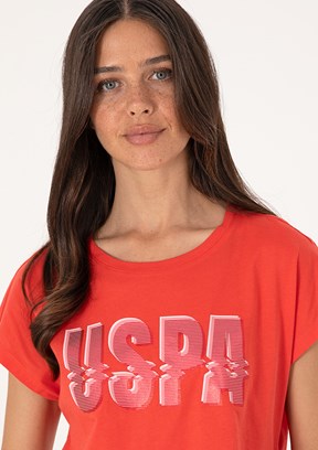 US POLO ASSN Kadın Kırmızı Regular T-Shirt
