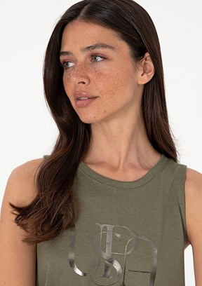 US POLO ASSN Yeşil Kadın Basic T-shirt