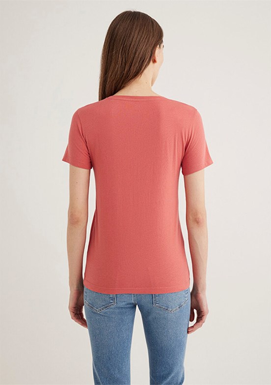 MAVİ Kelebek Baskılı Pembe Kadın T-shirt