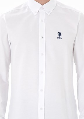 US POLO ASSN Beyaz Erkek Uzun Kol Gömlek