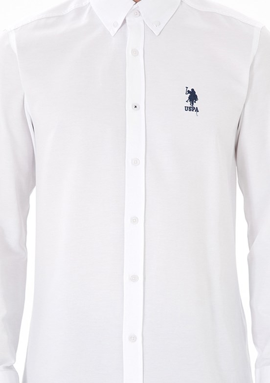 US POLO ASSN Erkek Beyaz Uzun Kol Gömlek