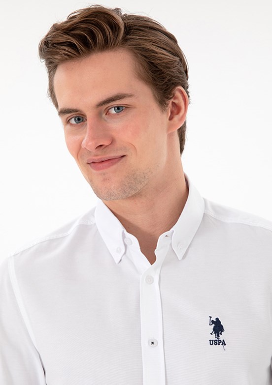 US POLO ASSN Erkek Beyaz Uzun Kol Gömlek