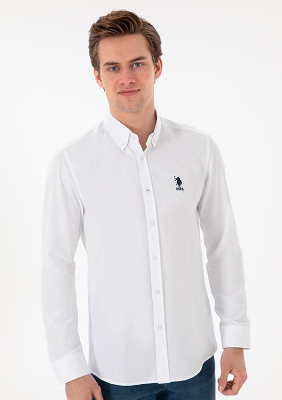 US POLO ASSN Erkek Beyaz Uzun Kol Gömlek