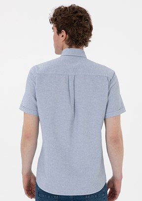US POLO ASSN Mavi Erkek Kısa Kol Gömlek