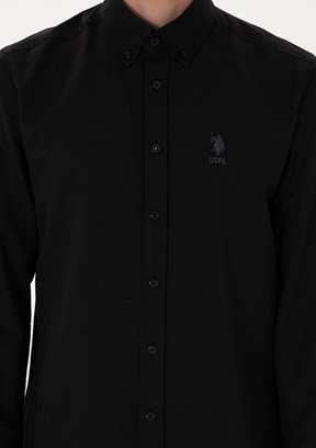 US POLO ASSN Erkek Siyah Uzun Kol Gömlek