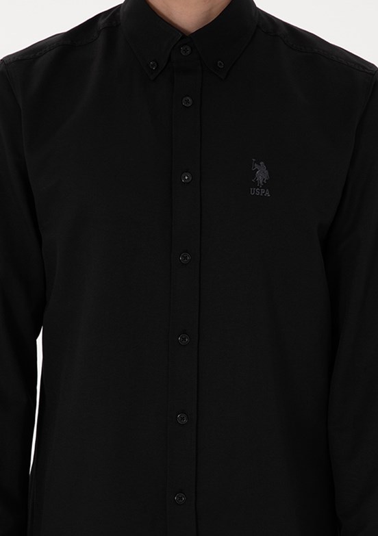 US POLO ASSN Erkek Siyah Uzun Kol Gömlek