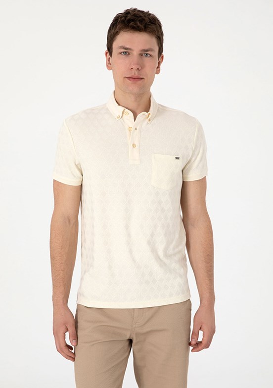 US POLO ASSN Beyaz Erkek Örme T-Shirt
