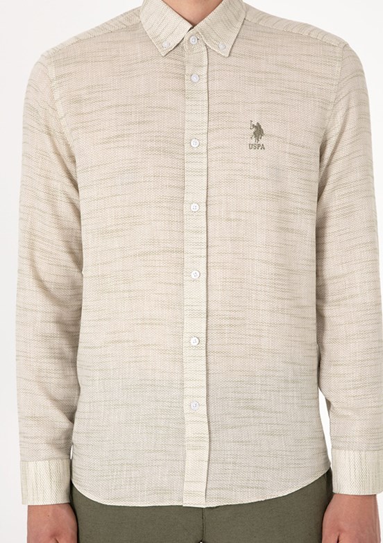 US POLO ASSN Yeşil Erkek Uzun Kol Gömlek