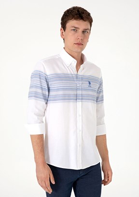 US POLO ASSN Mavi Erkek Uzun Kol Gömlek