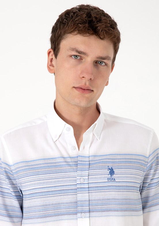 US POLO ASSN Mavi Erkek Uzun Kol Gömlek