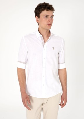 US POLO ASSN Beyaz Erkek Uzun Kol Gömlek