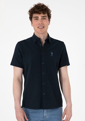 US POLO ASSN Lacivert Erkek Örme Gömlek