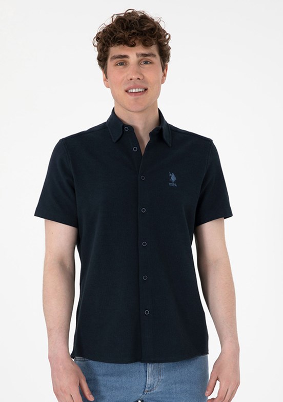 US POLO ASSN Lacivert Erkek Örme Gömlek