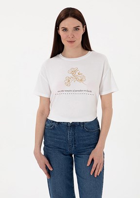 PIERRE CARDIN Beyaz Kadın Regular T-Shirt