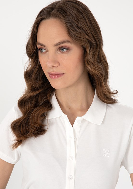 PIERRE CARDIN Beyaz Kadın Regular T-Shirt
