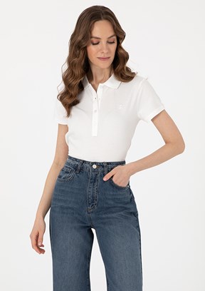 PIERRE CARDIN Beyaz Kadın Regular T-Shirt