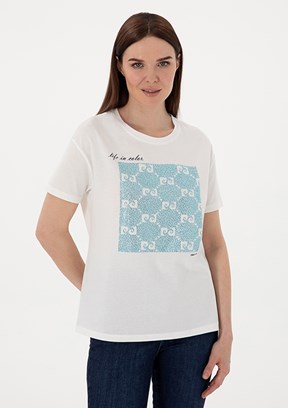 PIERRE CARDIN Beyaz Kadın Regular T-Shirt