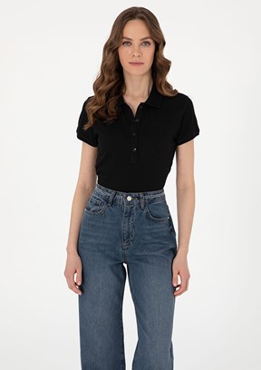 PIERRE CARDIN Siyah Kadın Regular T-Shirt