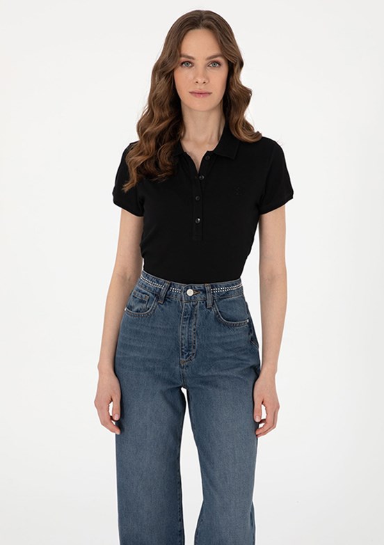 PIERRE CARDIN Siyah Kadın Regular T-Shirt