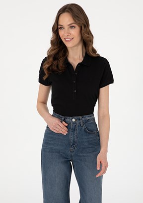 PIERRE CARDIN Siyah Kadın Regular T-Shirt