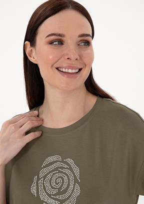 PIERRE CARDIN Yeşil Kadın Regular T-Shirt