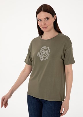 PIERRE CARDIN Yeşil Kadın Regular T-Shirt