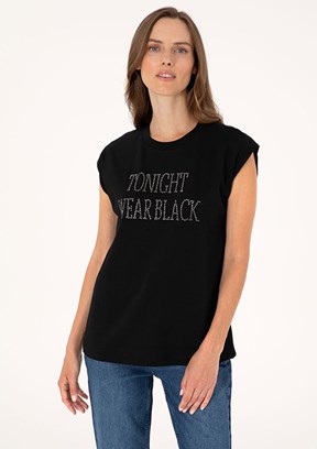 PIERRE CARDIN Siyah Kadın Regular T-Shirt
