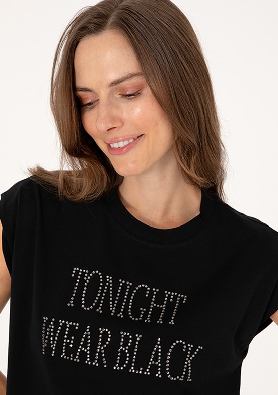 PIERRE CARDIN Siyah Kadın Regular T-Shirt