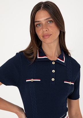 US POLO ASSN Lacivert Kadın Slim Kazak