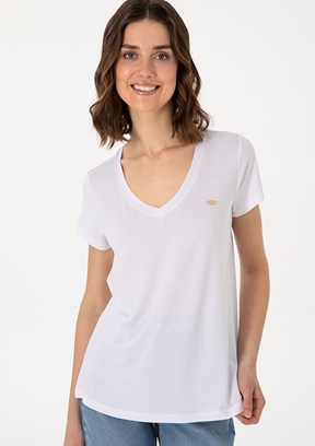 US POLO ASSN Beyaz Kadın Basic T-Shirt