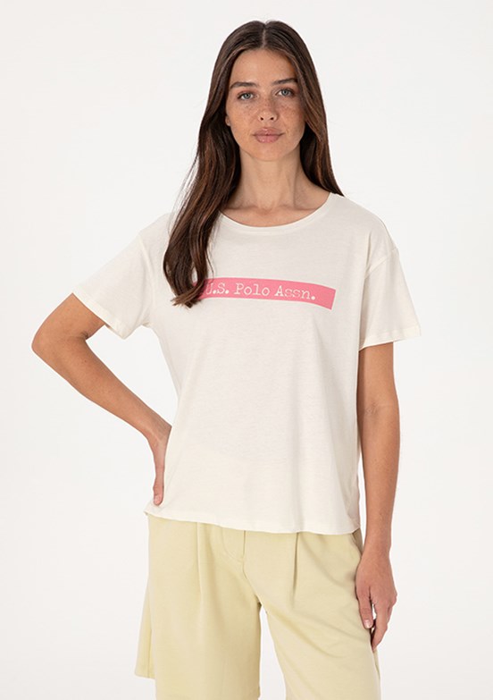US POLO ASSN Beyaz Kadın Comfort T-Shirt