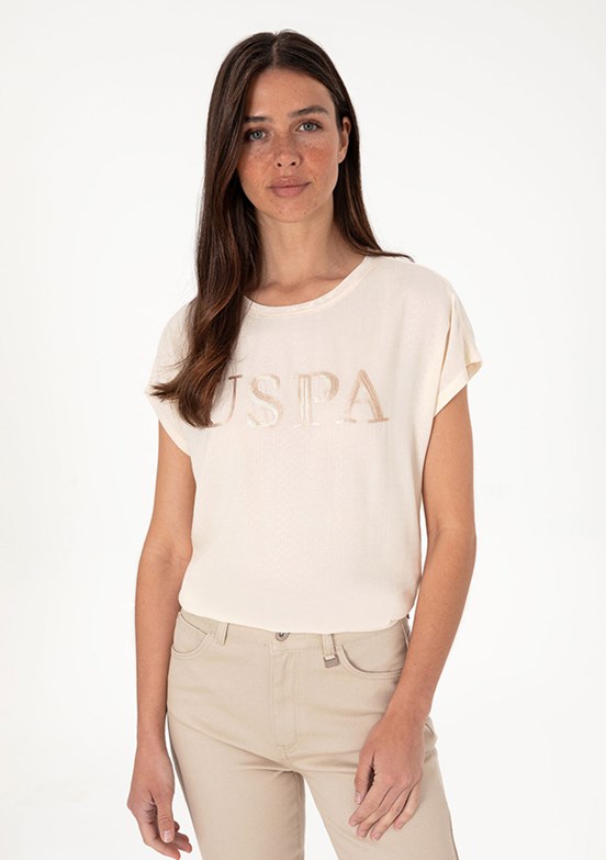 US POLO ASSN Beyaz Kadın Regular T-shirt