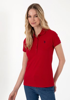 US POLO ASSN Kırmızı Kadın Basic T-Shirt