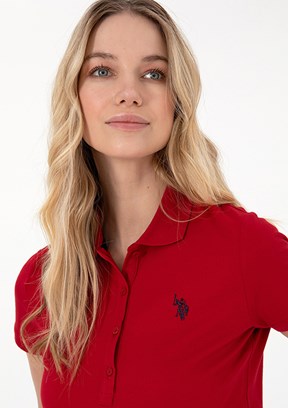 US POLO ASSN Kırmızı Kadın Basic T-Shirt