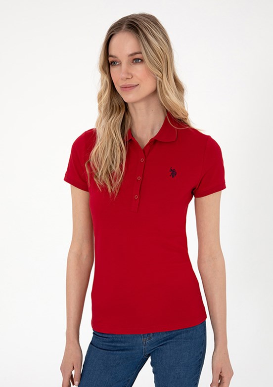 US POLO ASSN Kırmızı Kadın Basic T-Shirt