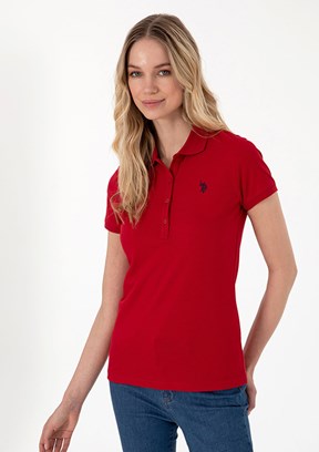 US POLO ASSN Kırmızı Kadın Basic T-Shirt