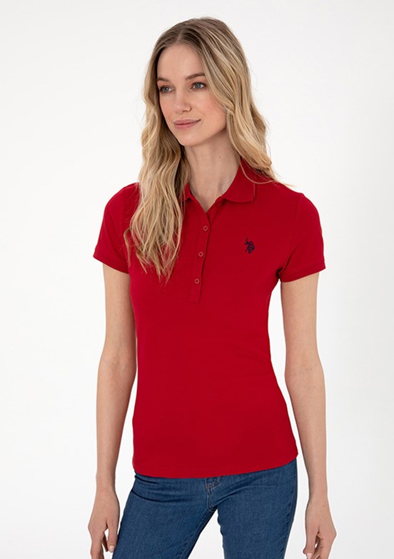 US POLO ASSN Kırmızı Kadın Basic T-Shirt