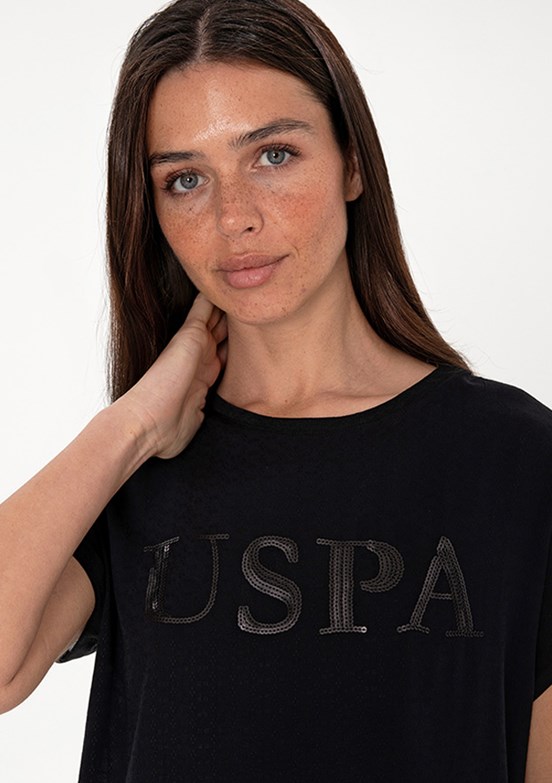US POLO ASSN Siyah Kadın Regular T-shirt