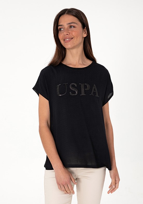 US POLO ASSN Siyah Kadın Regular T-shirt