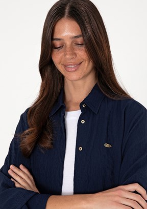 US POLO ASSN Lacivert Kadın Uzun Kol Gömlek