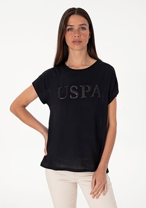 US POLO ASSN Siyah Kadın Regular T-shirt