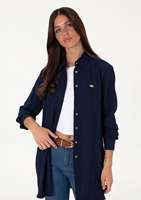 US POLO ASSN Lacivert Kadın Uzun Kol Gömlek