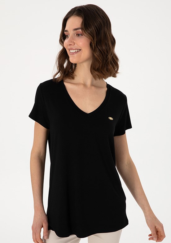 US POLO ASSN - Kadın Siyah Comfort T-Shirt