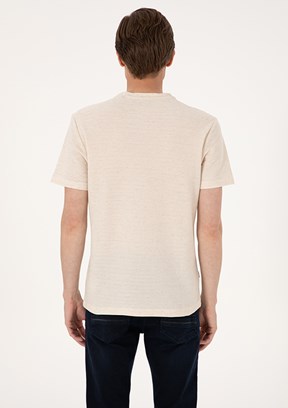 PİERRE CARDİN Bej Erkek Regular T-Shirt