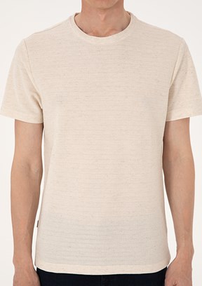PİERRE CARDİN Bej Erkek Regular T-Shirt