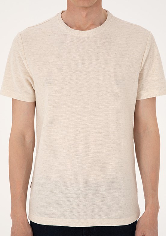 PİERRE CARDİN Bej Erkek Regular T-Shirt