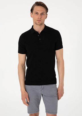 PİERRE CARDİN Erkek Siyah Slim Kazak