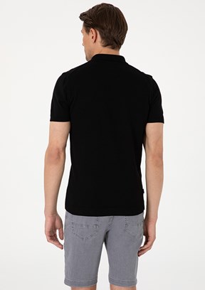 PİERRE CARDİN Erkek Siyah Slim Kazak