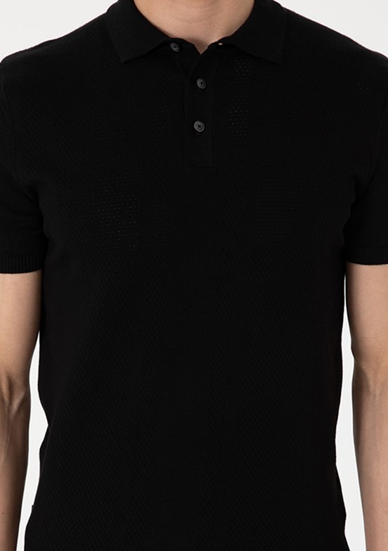 PİERRE CARDİN Erkek Siyah Slim Kazak