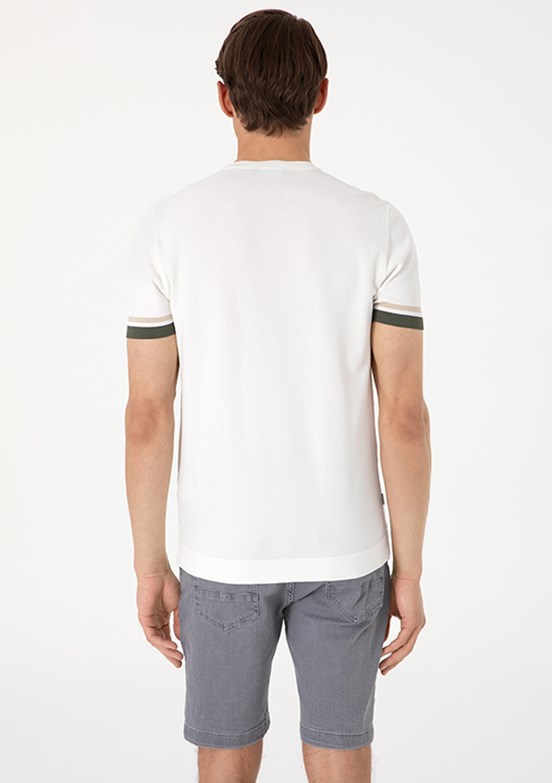 PİERRE CARDİN Beyaz Erkek Slim Kazak